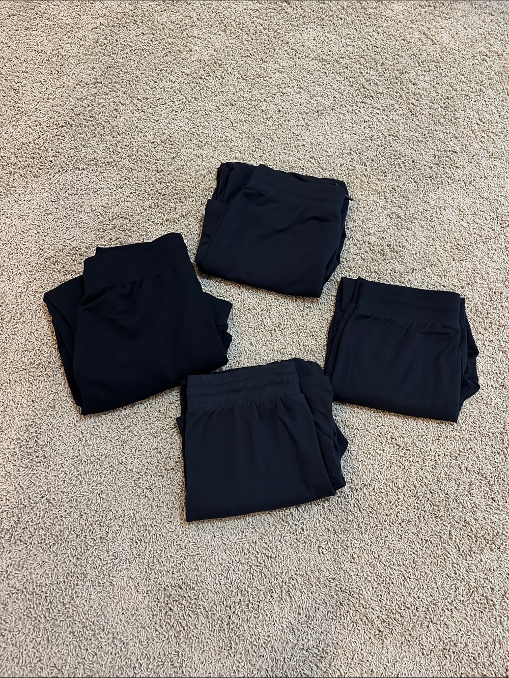 Wonens 4 pack Black Stretch Elastic-Waist Bottoms - Pack